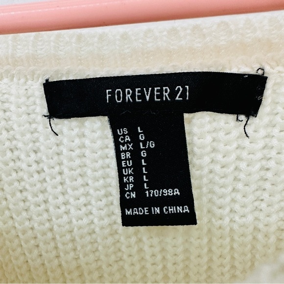 Forever 21 Knit Pullover Sweater Size L Beige - Picture 4 of 10
